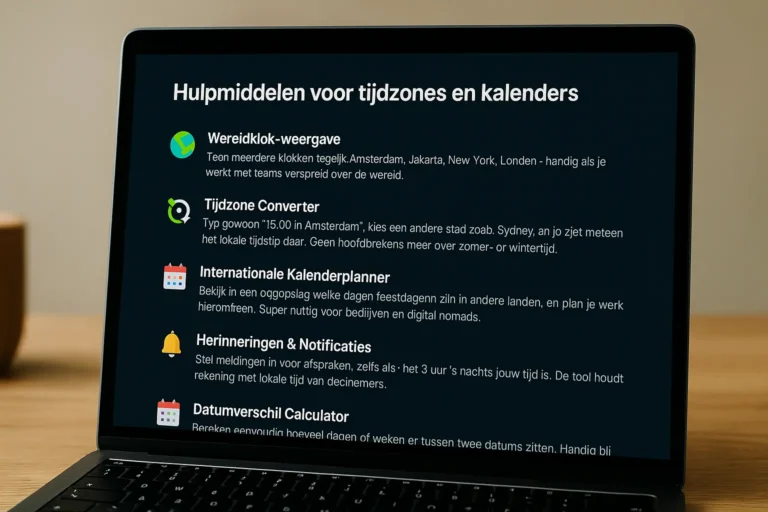 Hulpmiddelen voor tijdzones en kalenders